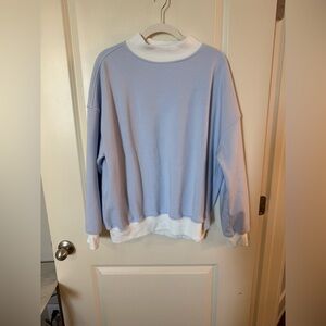 Sun-kissed Coconut Striped Mockneck Sweatshirt